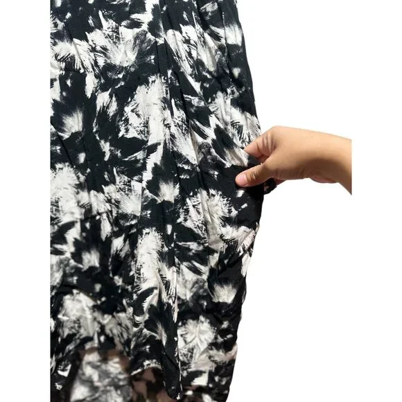 Whistles Hannah Suki Floral Abstract Tunic Dress Women 8 Black White Knee Length - Picture 12 of 16